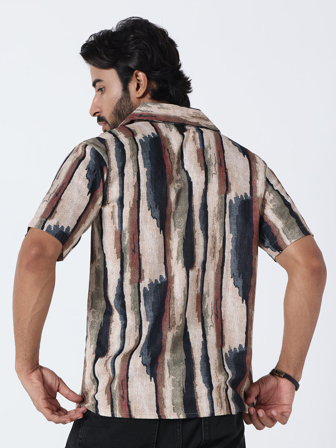 Black Cream Printed Shirt