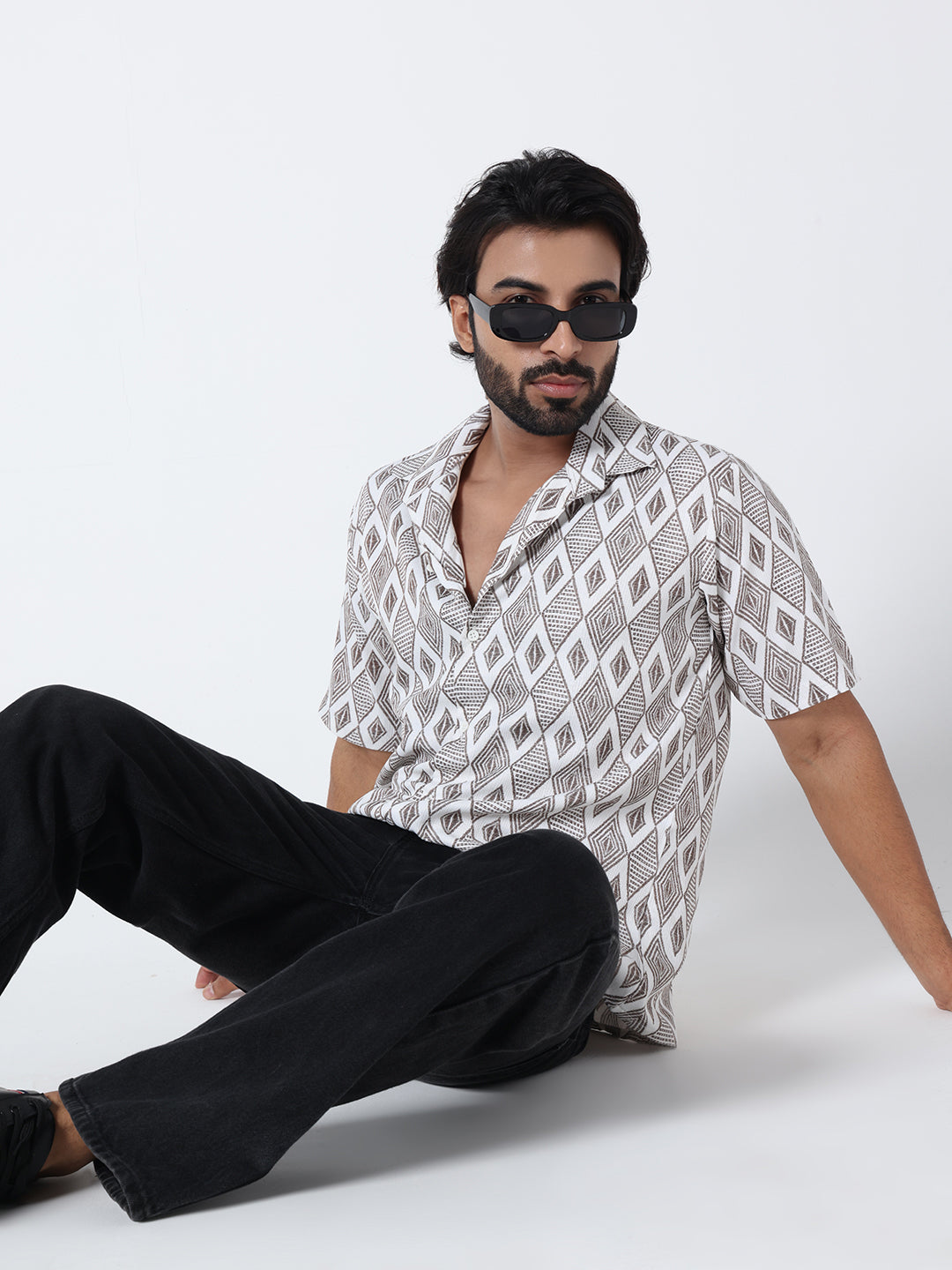 Brown Printed Comfort Fit Shirt