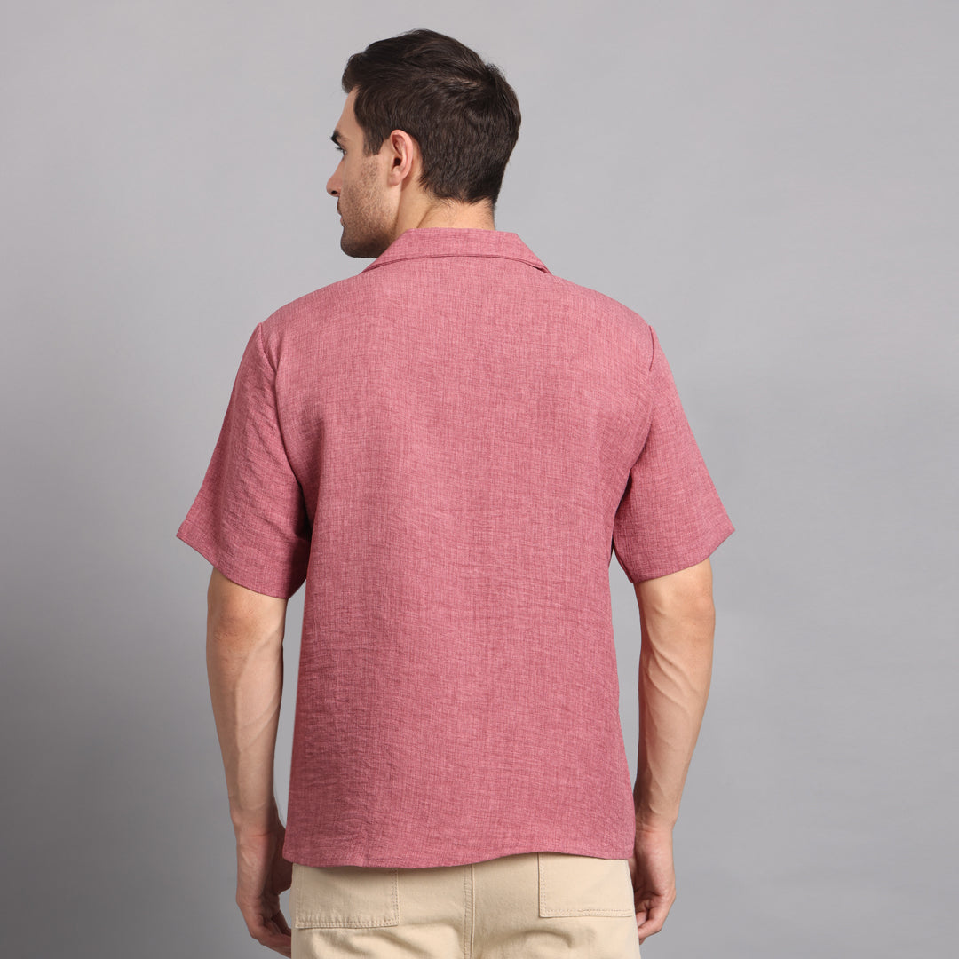 Linen Solid Brick Comfort Fit Shirt