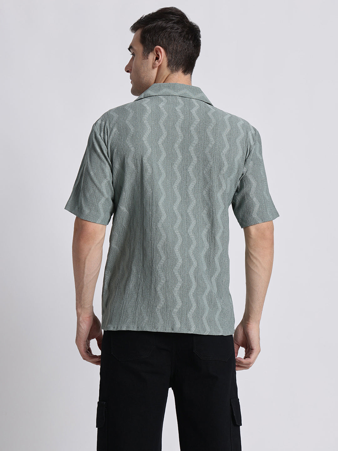 Zikzak Solid DarkGreen Comfort Fit Shirt