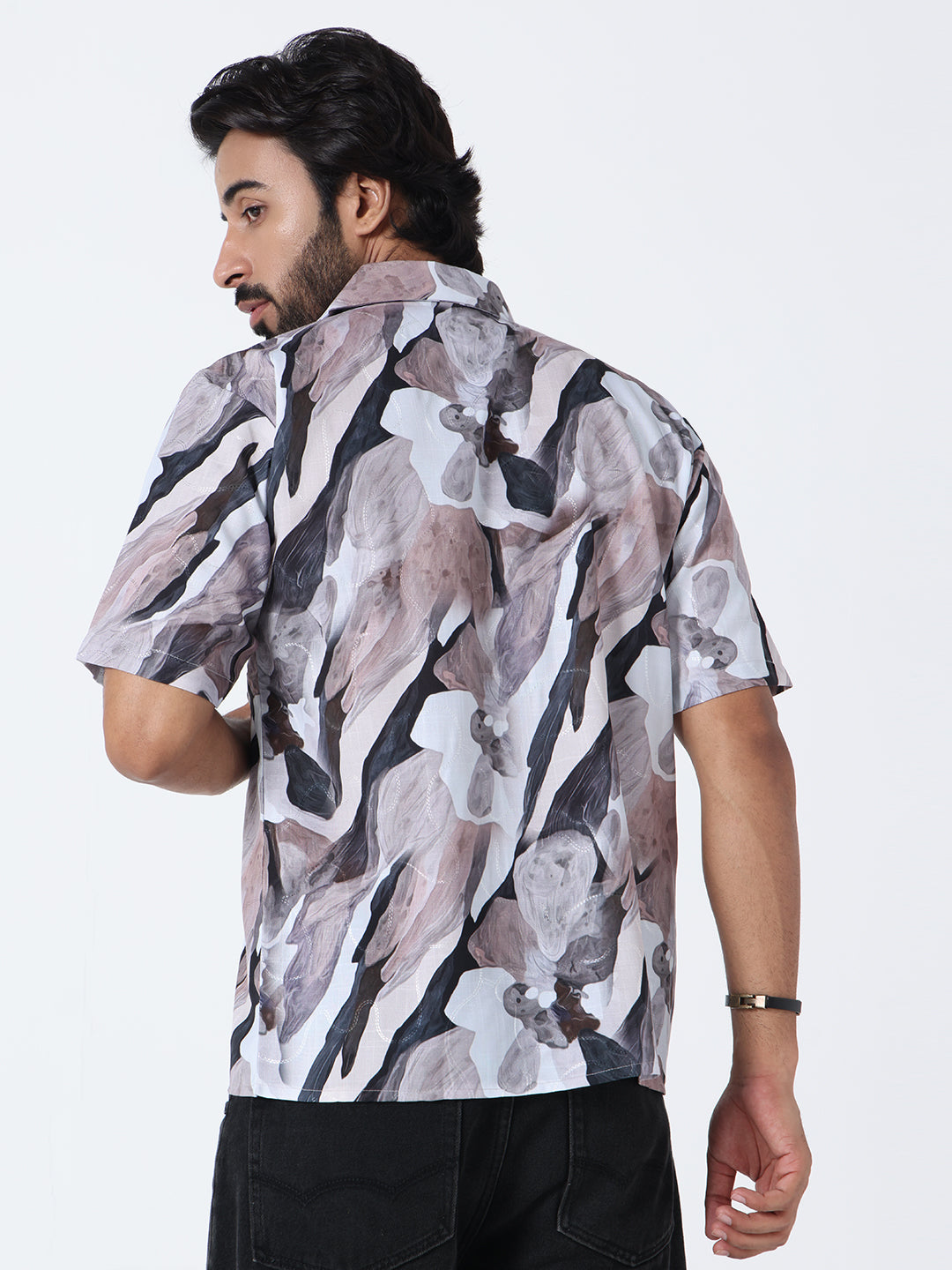 Multicolor Brown Printed Comfort Fit Shirt
