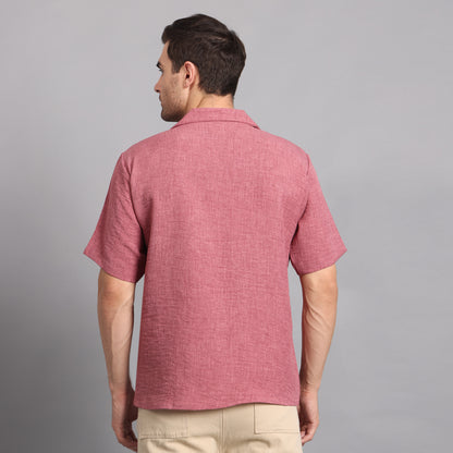 Linen Solid Brick Comfort Fit Shirt