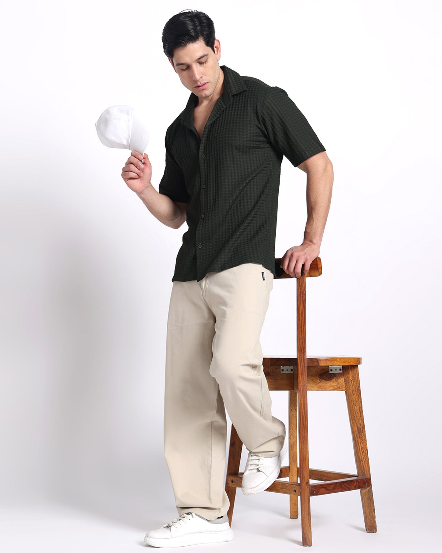 Dark Green Waves Comfort Fit Shirt