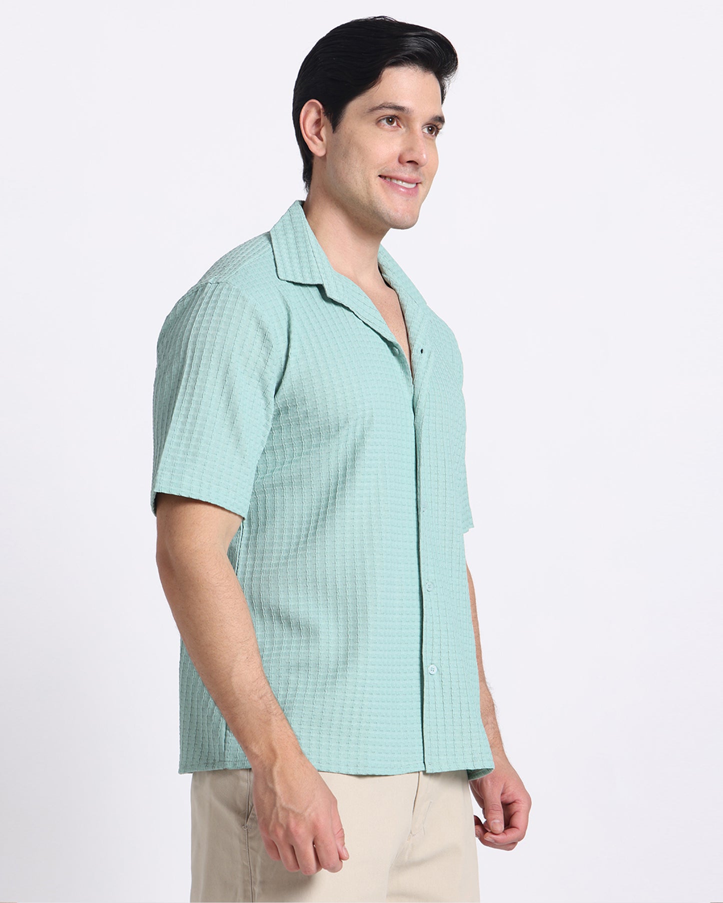 Mint Green Waves Comfort Fit Shirt