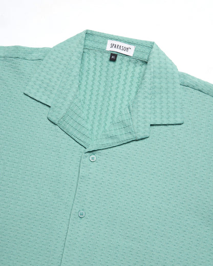 Mint Green Waves Comfort Fit Shirt