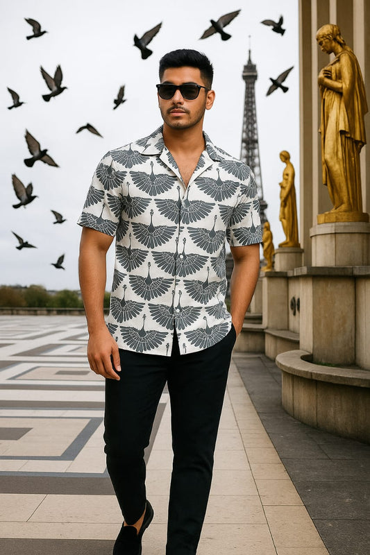 Bird Printed Comfort Fit Shirt