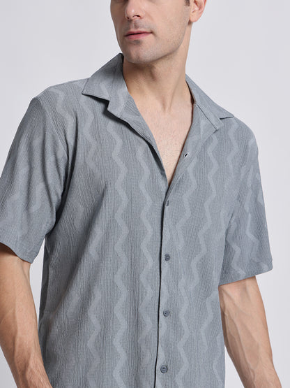 Zikzak Solid Grey Comfort Fit Shirt