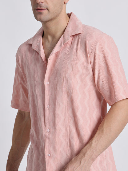 Zikzak Solid Peach Comfort Fit Shirt